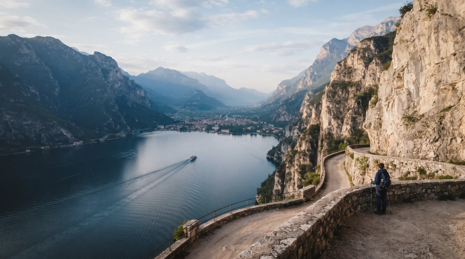 The northern fjord of the lake above Riva del Garda on a Lake Garda in 3 days itinerary, Italy