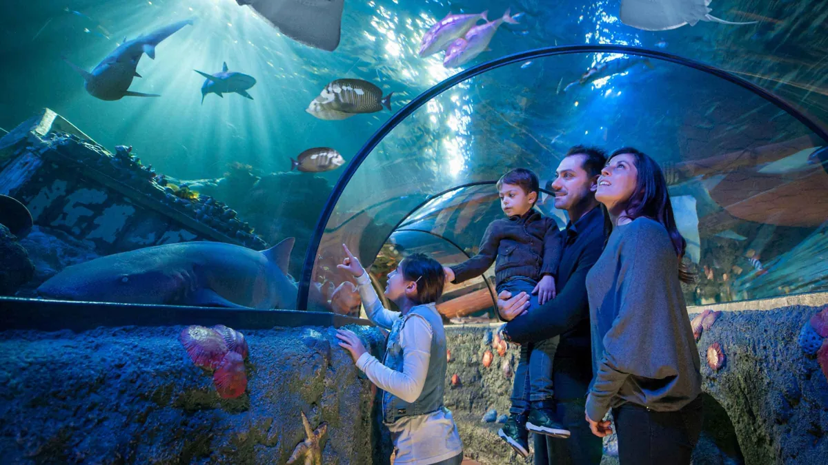 The Gardaland SEA LIFE Aquarium entrance near Peschiera del Garda, Lake Garda
