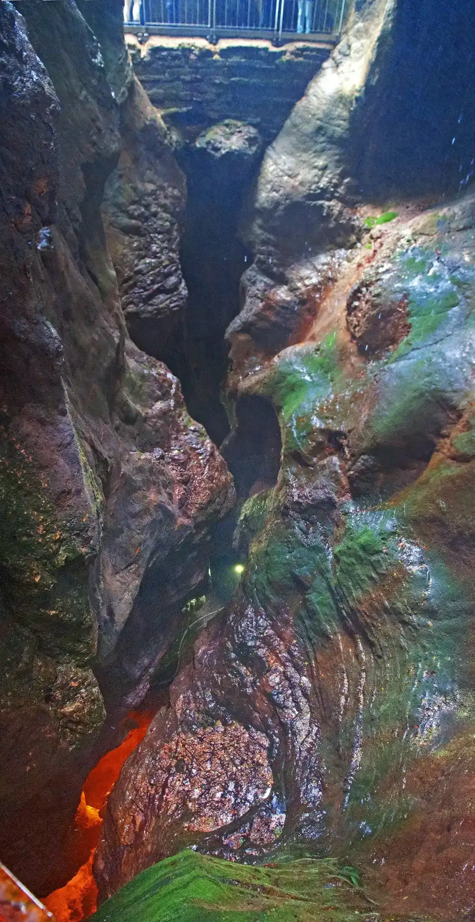 Inside the rock gorge of the Cascata del Varone near Riva del Garda, Lake Garda, Italy