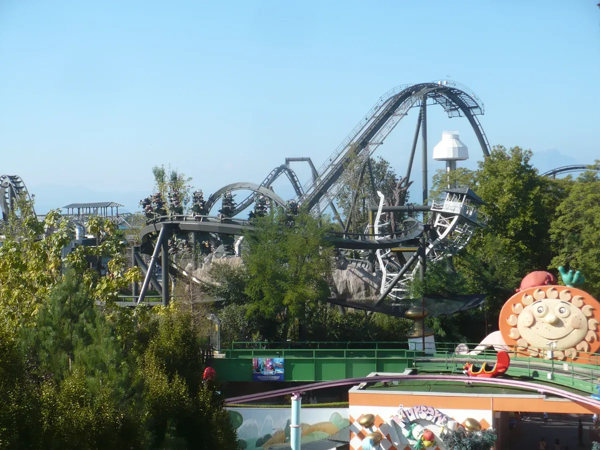 The Raptor wing coaster at Gardaland near Lake Garda, Italy