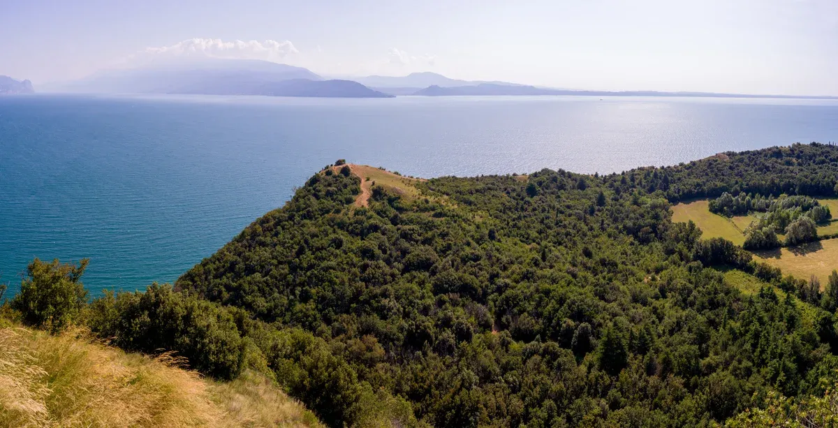 Punta Sasso and the Rocca di Manerba headland above Lake Garda, Italy