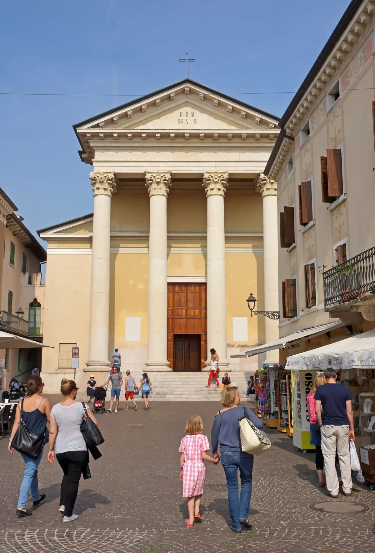 The neoclassical parish church on the main square of Bardolino, Lake Garda, Italy