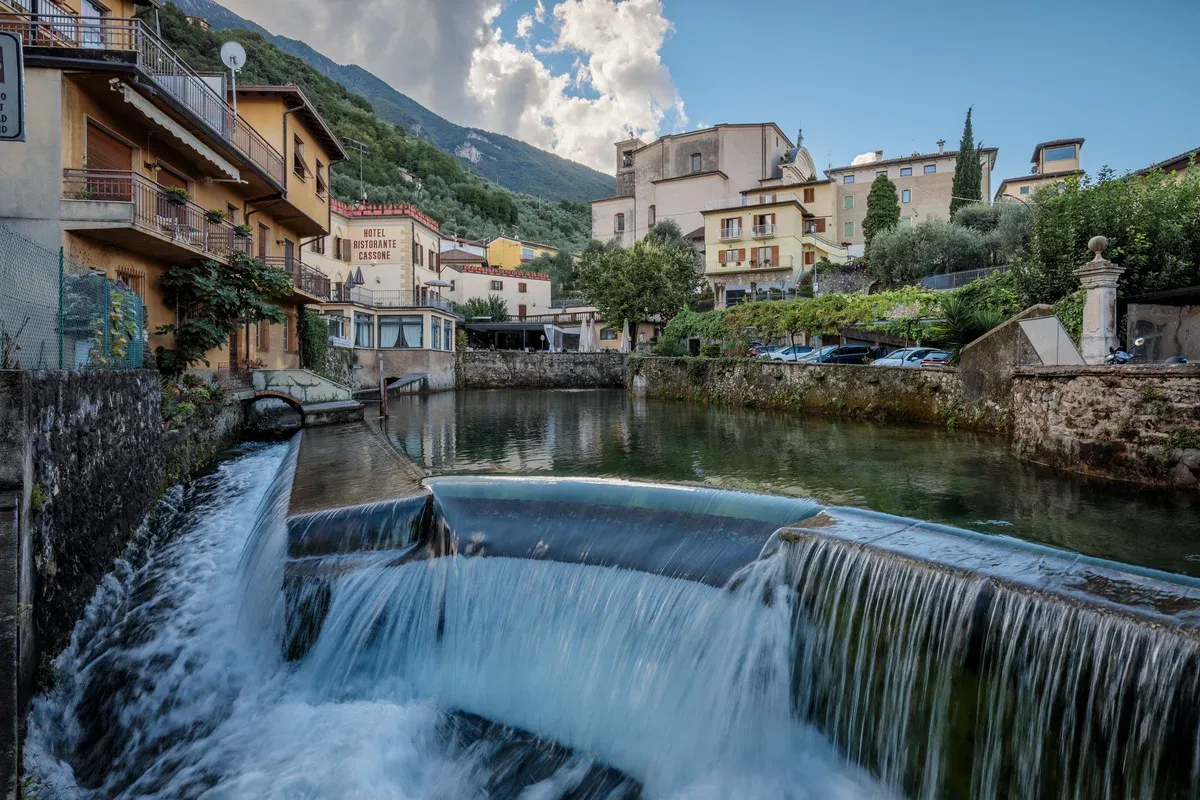 The Aril river running through Cassone near Malcesine on Lake Garda, Italy