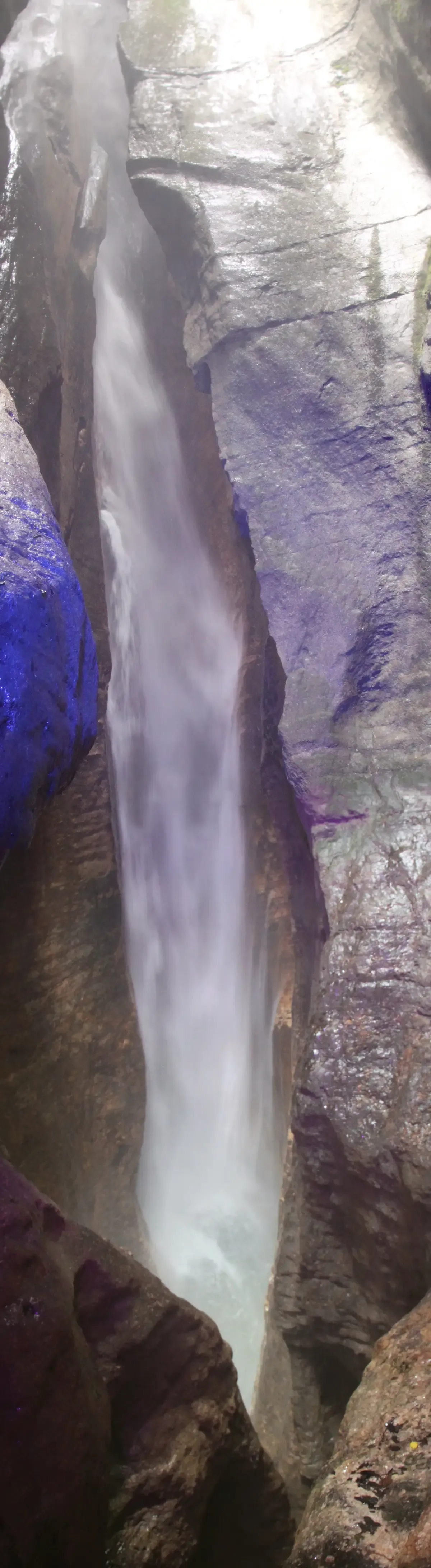 The Varone waterfall falling inside its rock gorge near Riva del Garda, Lake Garda, Italy