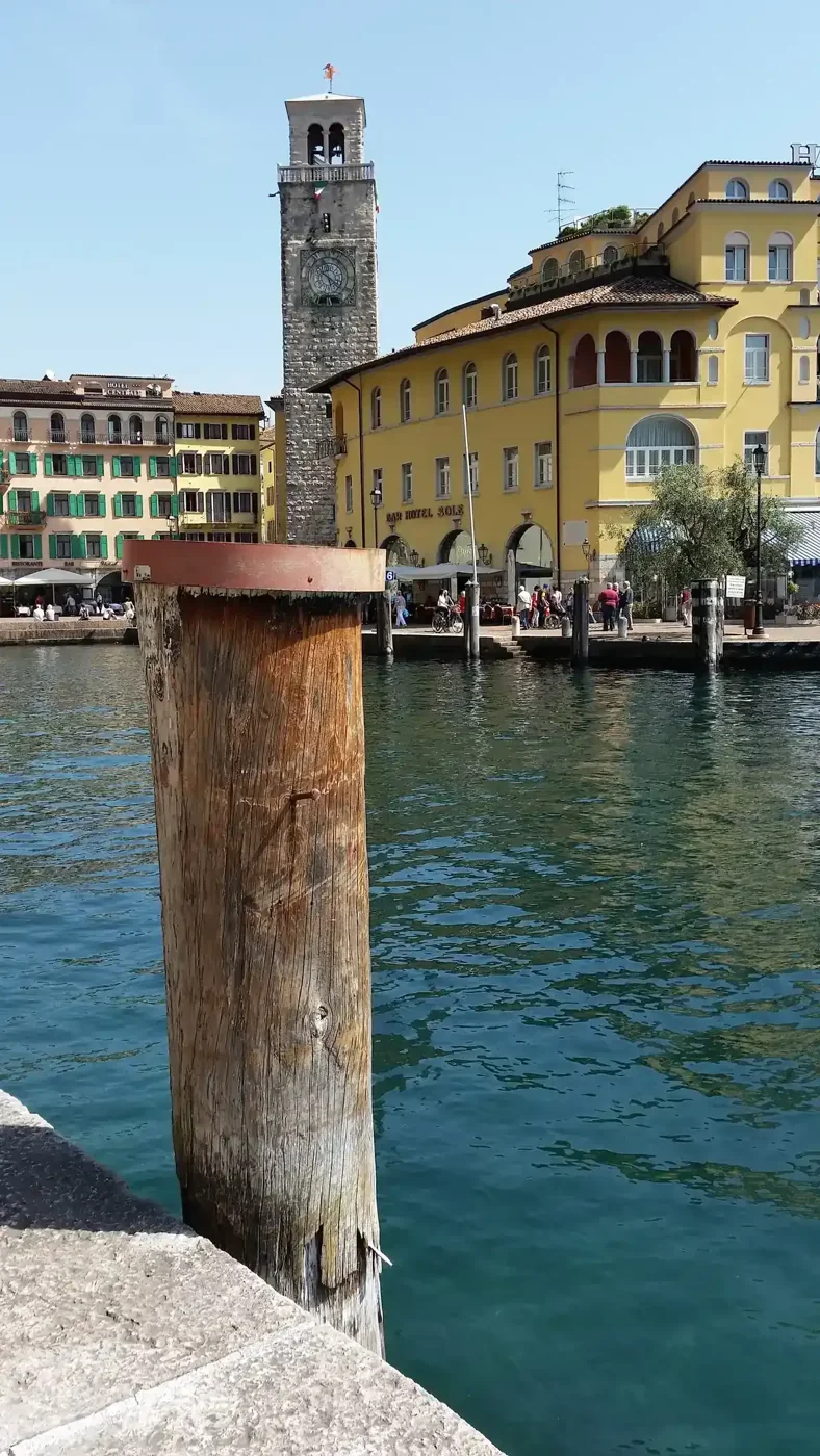 The Torre Apponale above the old town of Riva del Garda on Lake Garda, Italy