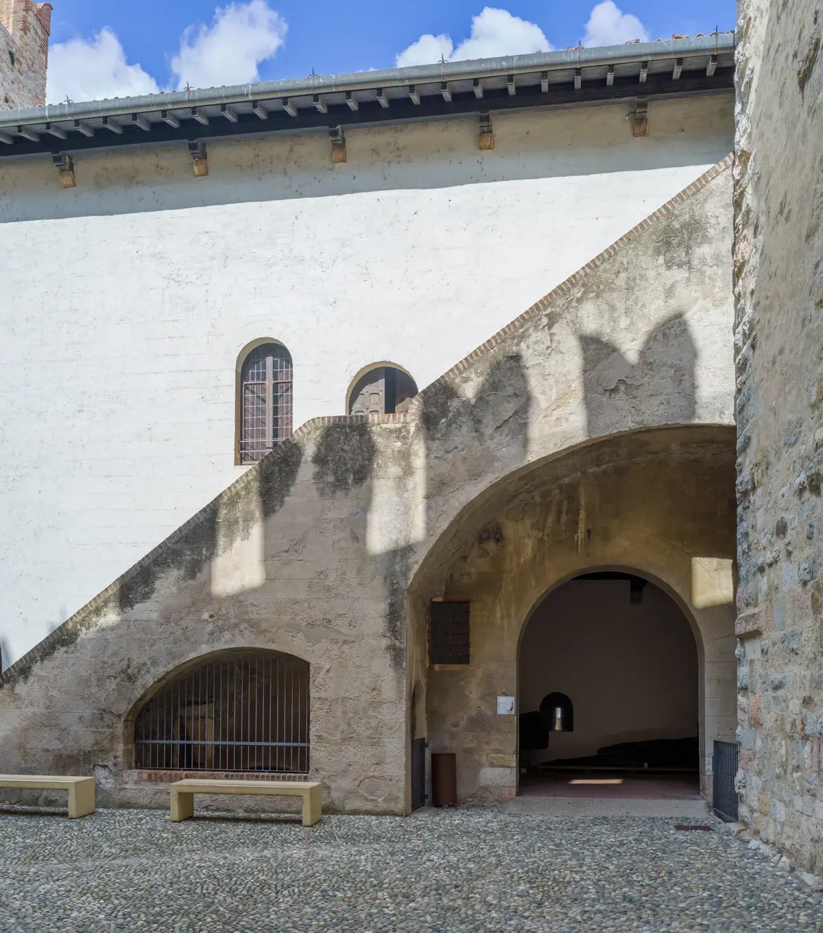 The stone archway at the entrance of the Scaligero Castle in Sirmione
