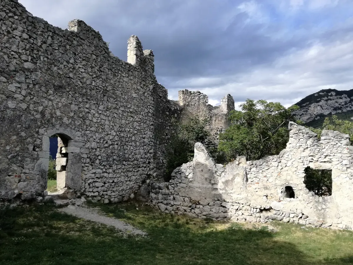 The ruins of Castel Penede above Torbole on Lake Garda, Italy